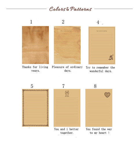 Papel De Escribir Vintage Kraft F312, Estilo Europeo