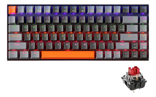 Teclado Mecânico Gamer Machenike K500 B84 Switch Red Rgb Cinza/preto Inglês