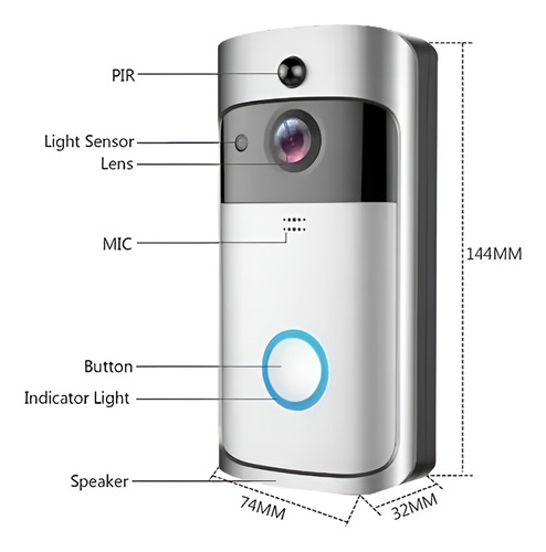 Timbre Smart Camara Ip Intercomunicador Video Portero Wifi