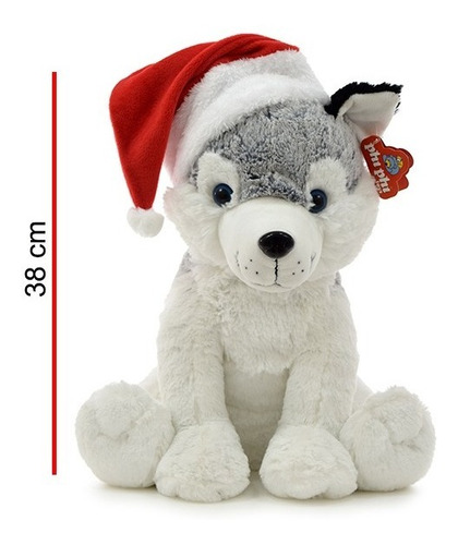 Imagen 4 de 5 de Perro Siberiano Navideño Peluche Grande Phi Phi Toys