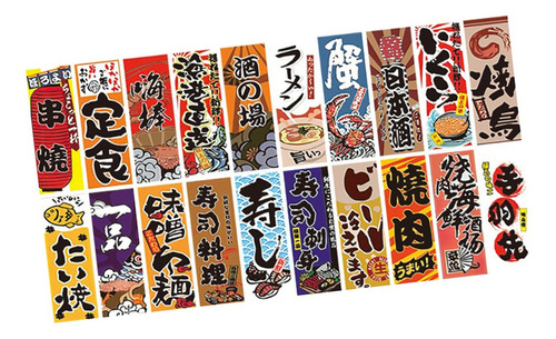 1 Juego De Banderines Japoneses Banners De Restaurante D [u]