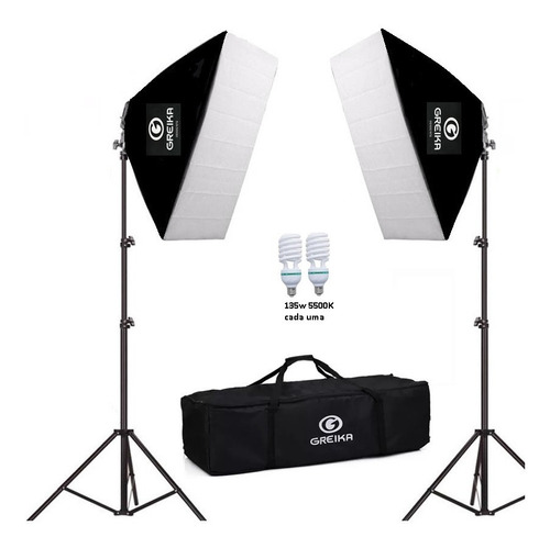 Kit 2 Soft-box 50x70  Agata Ii 270w  5500k Original Nf