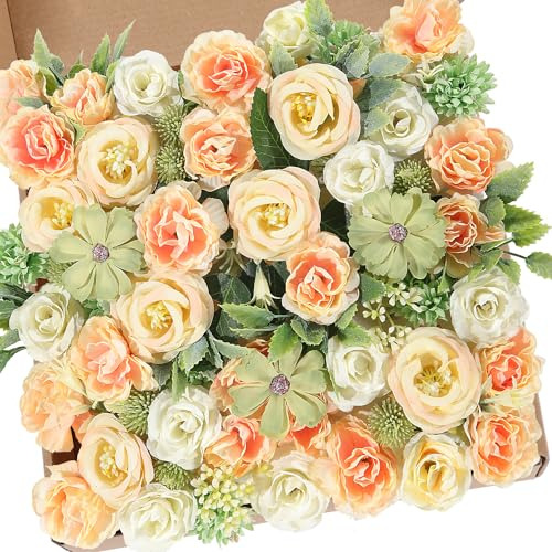 Conjunto De Cajas De Flores Artificiales Colores Variad...