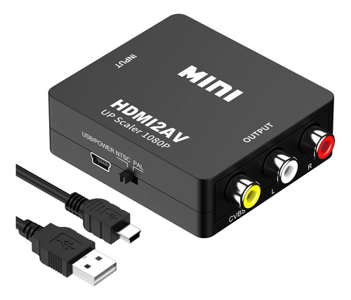 Convertidor Hdmi A Av, Adaptador Hdmi A Rca, 1080p Hdmi A Av