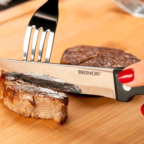Kit Talheres Churrasco Barbacoa Linha Premium Faca Grande