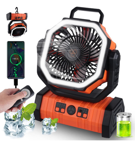 Ventilador Portátil Para Camping 20000mah Com Luzes Led