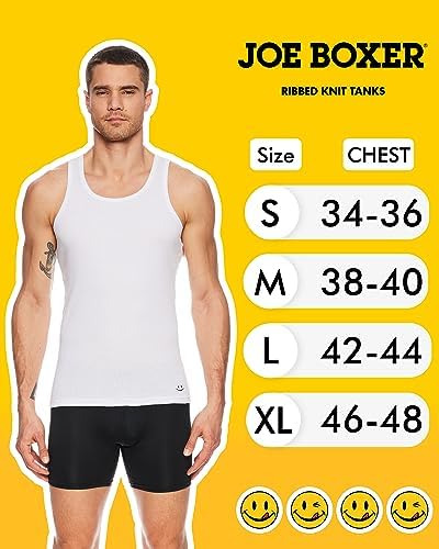 Joe Boxer - Poleras Sin Mangas Para Hombre, Paquete De 4 -