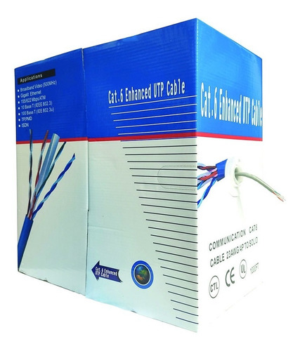 Imagen 6 de 8 de Cable De Red Utp Cat 6 Caja Por 305mts