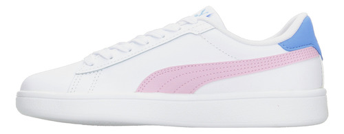 Tenis Puma Smash 3.0 L Jr Blanco Para Niña Colores Pastel Comodos Versatiles Original De Moda Ligero