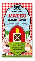 Comprar Tarjeta Invitación Digital Animales De La Granja 2 Formatos
