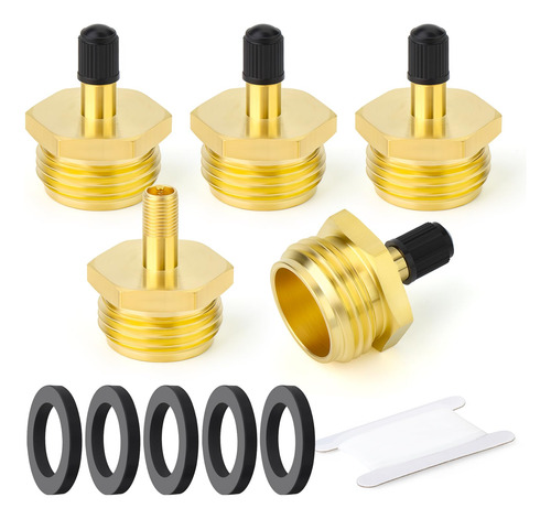 Gasher 5pcs 3/4  Npt Válvula De Tanque Macho Anticorrosión V