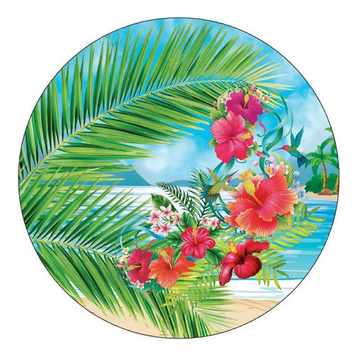 Painel Redondo 3d Sublimado Tropical Frd-2432