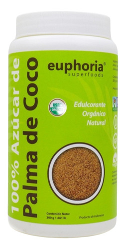 Azucar De Palma De Coco Orgánico 300g Euphoria Superfoods