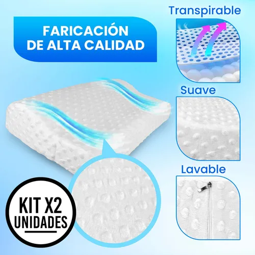 Almohada Ortopédica Energy Plus Con Espuma De Memoria Hipoalergénica, Ergonómica Para Cuello Y Cabeza, Lavable, Antiácaros Y Suave, Ideal Para Un Sueño Reparador Sin Dolores