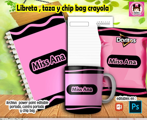 Kit Imprimible Dia Del Maestro Libreta Chipbag Taza Edita 8