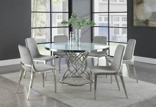 Imagen 2 de 2 de Silla Cromada Moderna Para Comedor