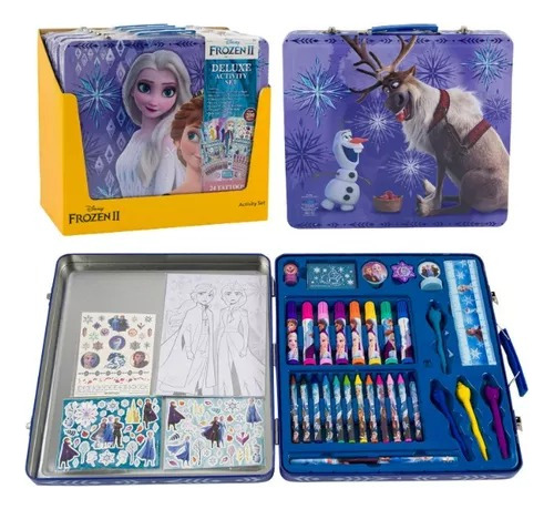 Set De Arte Frozen Ll De 200 Piezas Kit Para Niños Dibujo   