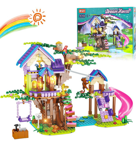 Okkidy Tree House Building Toys Para Niños, Bloques De Const