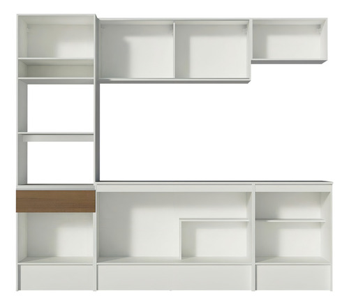 Cocina Integral Completa Modular Madesa Topazio 240cm Color Blanco/Marrón