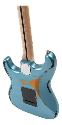 Guitarra Vintage Icon V6 30th Str Anniversary Gun Hill Blue