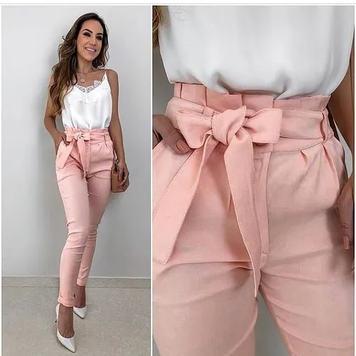Calça social hotsell com laço