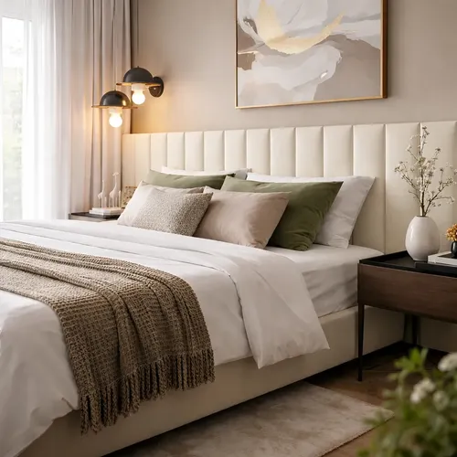 Cabeceira Modulada Cama Box 2,80m Larg. 14 Módulos 20x110 Areia