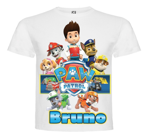 Polera Paw Patrol 1 Personalizada Regalo Niño Cumpleaños 