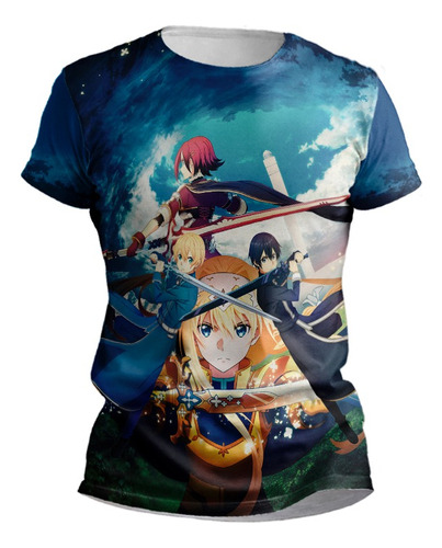 Camisa Sword Art Online Turma Concept Roupa Blusa Camiseta