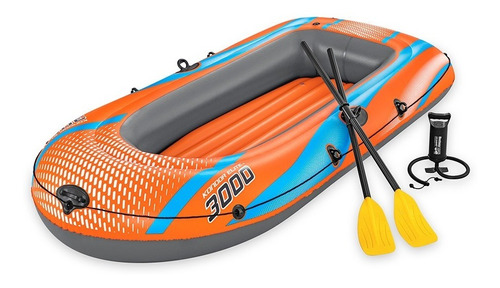 Bote Inflable Lancha Balsa Kondor Elite 3 Personas Con Remos