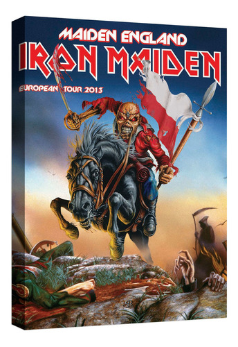 Cuadro Decorativo Canvas Moderno Iron Maiden Ilustracion Color Iron Maiden Ilustracion 1 Armazón Natural