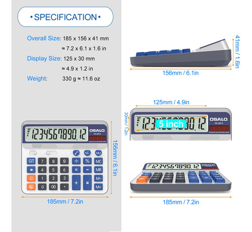 Calculadora De Escritorio Pendancy, Pantalla Lcd Extra Grand