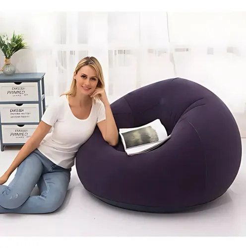 Puff Inflable Redondo Liso 110 Cm Moderno
