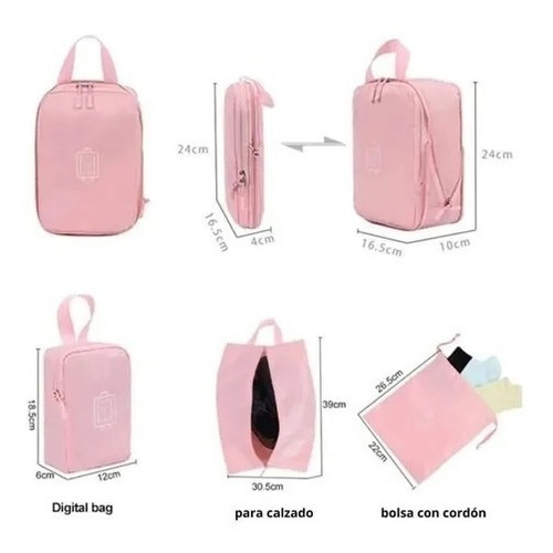 Set Organizador De Valijas Liso Premium Set X 5 - Lemi