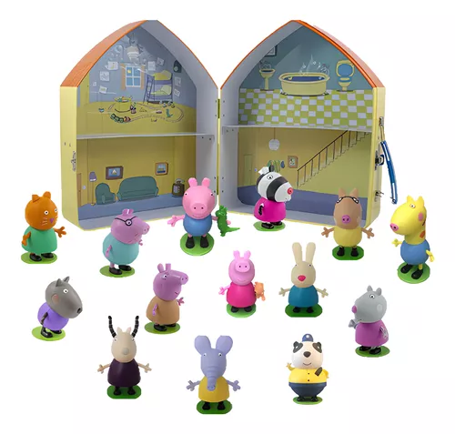 Colección La Casa De Peppa Pig + 14 Muñecos Oficiales