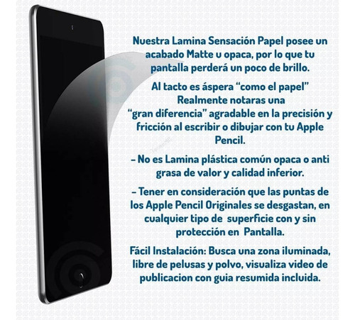 Lamina Paperlike Sensacion Papel Todos Los iPad Apple