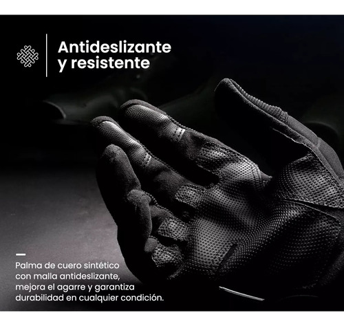 Guantes Táctico Militar Moto Reforzado Protección Resistente Negro Único
