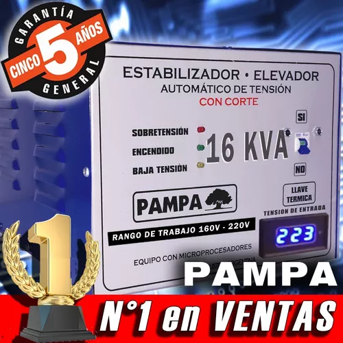 Estabilizador elevador de tensión Pampa Herramientas 16KVA 16000VA