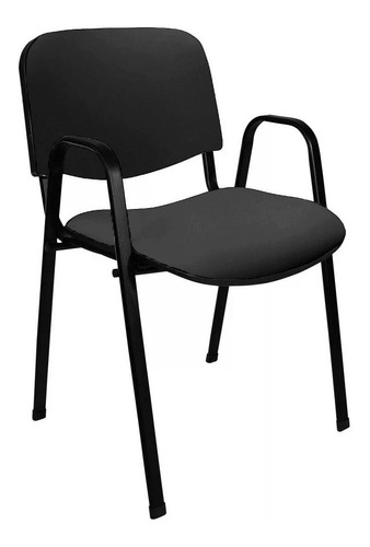 Silla Fija Apilable Tapizada Oficina Con Apoya Brazos - Isósceles Reforzado Y Resistente - Escritorio, Sala De Espera