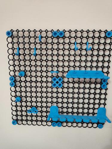 Tablero Organizador Herramientas Multiboard Encastrable Mod Negro Y Celeste