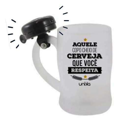 Imagem 1 de 3 de Caneca Campainha Cerveja Que Você Respeita 630ml