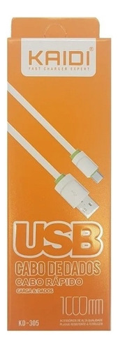 Cabo Carregador Kaidi Micro Usb V8 Turbo Reforçado