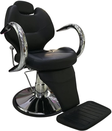 Imagen 2 de 3 de Sillon Barbero Silla Peluqueria Reclinable Negro