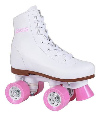 Chicago Girls Rink Roller Skate - White Youth Quad Skates