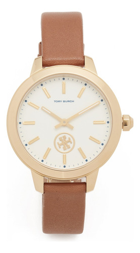 Tory Burch The Collins - Reloj De Piel Para Mujer, Color Do.