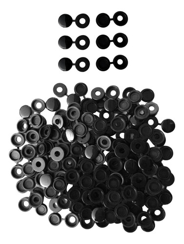 100pcs Tapa Cabeza De Tornillo Piezas Para Muebles Negro