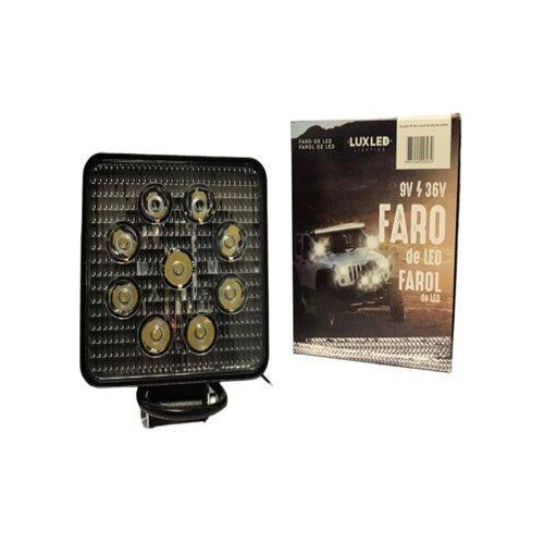 Farol De Milha 9 Leds 27w Quadrado Luxled