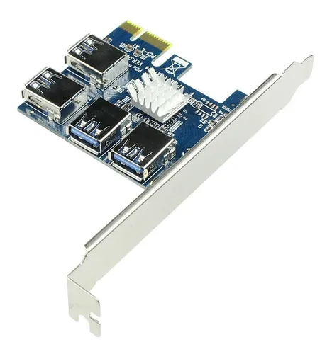 Tarjeta Para Riser Pci 1x Expansora Usb 3.0 X 4 Mineria Bit$