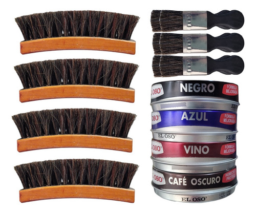 Kit 4 Grasa Crema 2 En 1 Oso + 4 Cepillos Y 6 Aplicadores