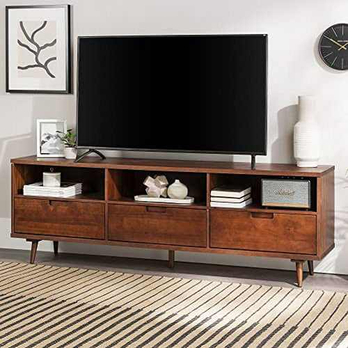 Mueble Bajo Tv De Madera Maciza 3 Cajones.