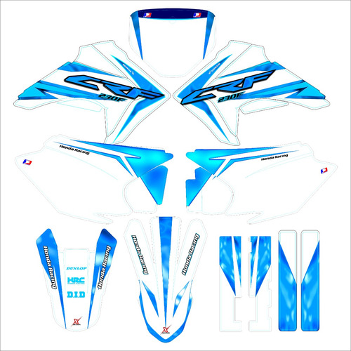 Faixa Gráfico 3m Motocross Plotagem Crf230f 0,70mm Azul 